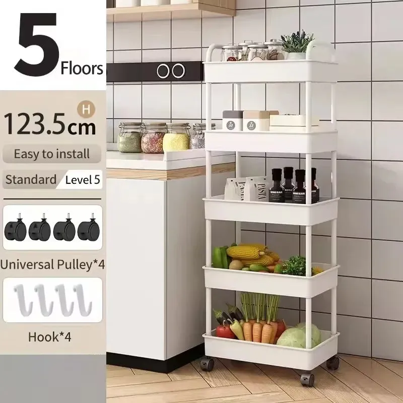 1 PC 3-Layer Rolling Plastic Storage