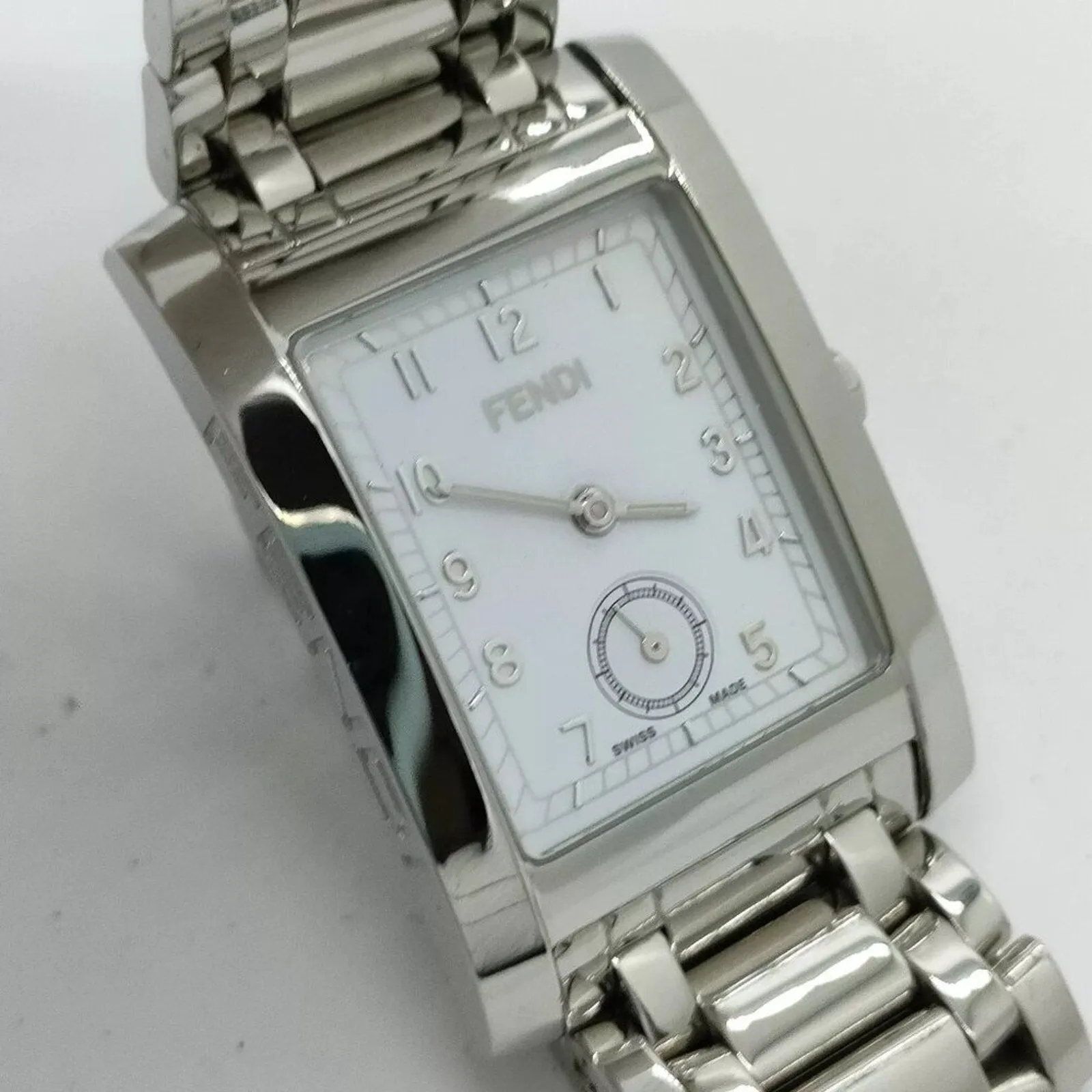100% Authentic Fendi Watch 7000G 36mm Unisex Whites X Silver