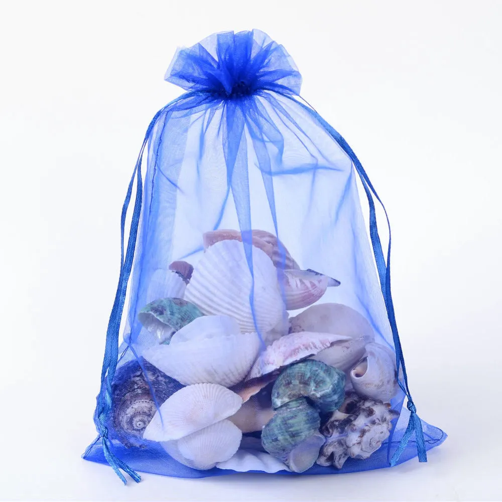 100 pc Organza Gift Bags with Drawstring, Jewelry Pouches, Wedding Party Christmas Favor Gift Bags, Chocolate, 23x17cm