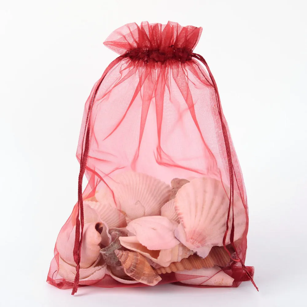 100 pc Organza Gift Bags with Drawstring, Jewelry Pouches, Wedding Party Christmas Favor Gift Bags, Chocolate, 23x17cm