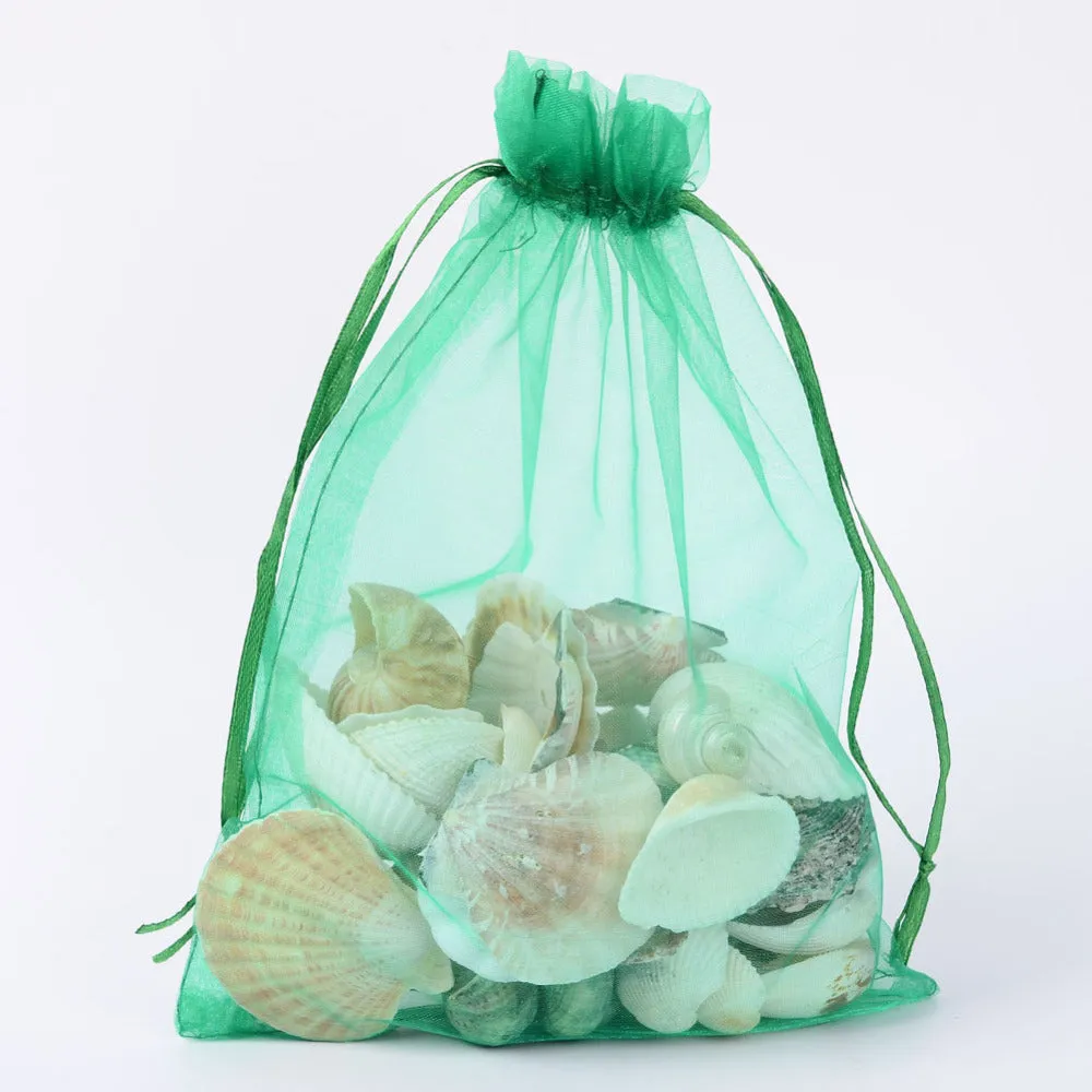 100 pc Organza Gift Bags with Drawstring, Jewelry Pouches, Wedding Party Christmas Favor Gift Bags, Chocolate, 23x17cm