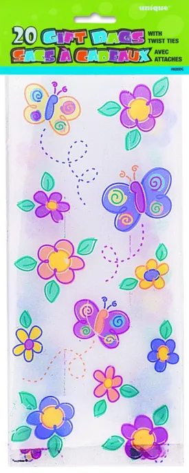 20 Pack Flower Cello Bags - 12.5cm W x 28cm H