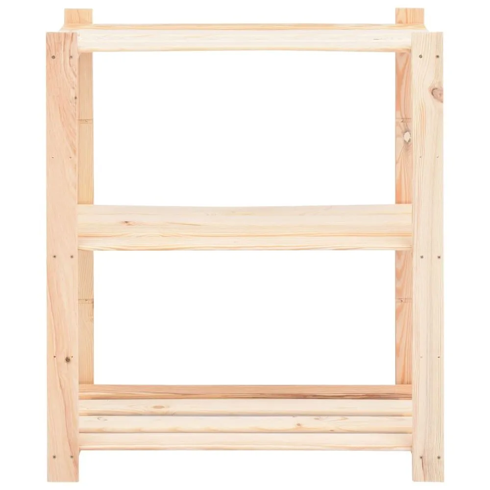 3-Tier Shelves for Closet Organization Solid Pinewood