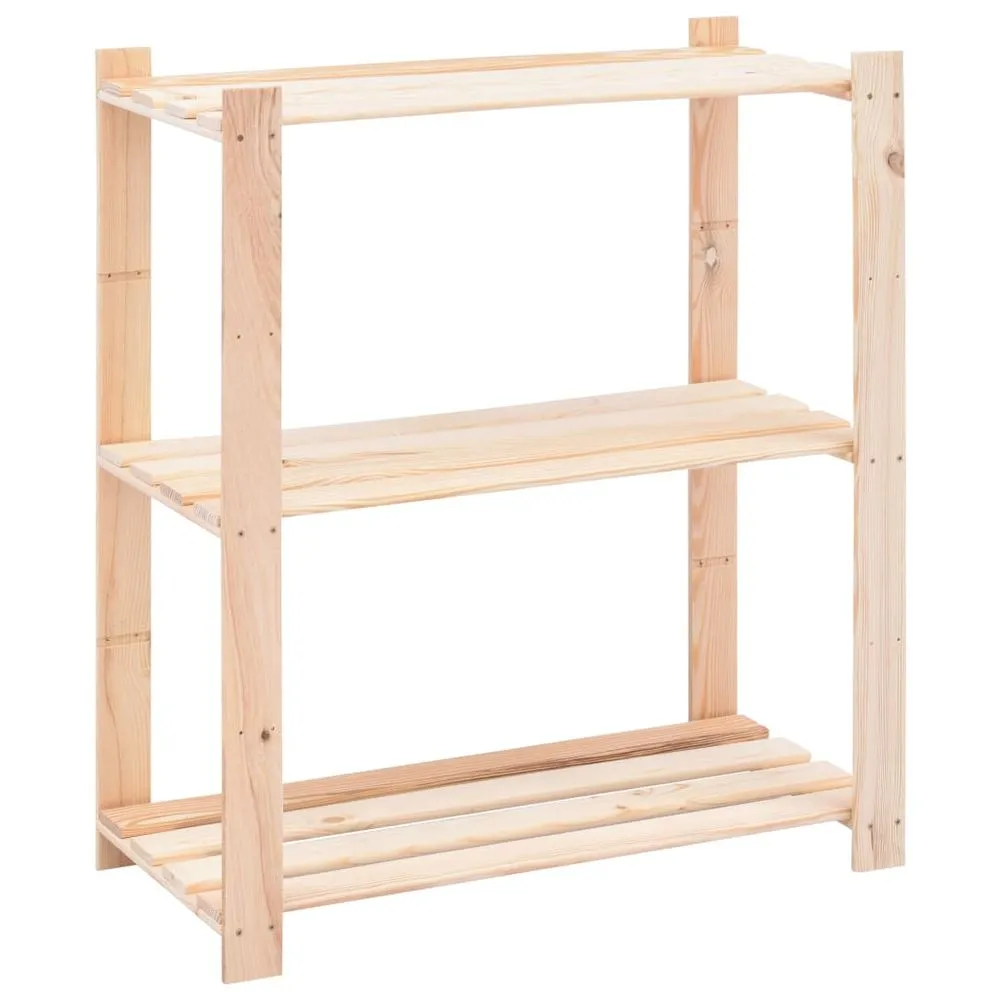 3-Tier Shelves for Closet Organization Solid Pinewood