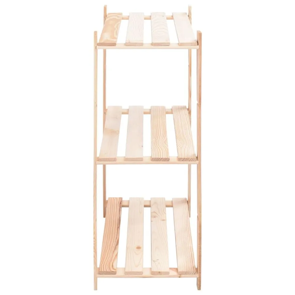 3-Tier Shelves for Closet Organization Solid Pinewood