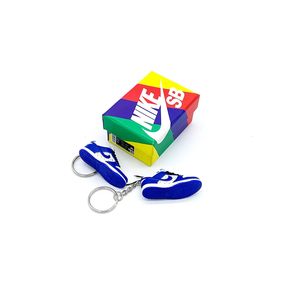 3D Sneaker Keychain- Nike SB Dunk Low Supreme Stars Hyper Royal Pair