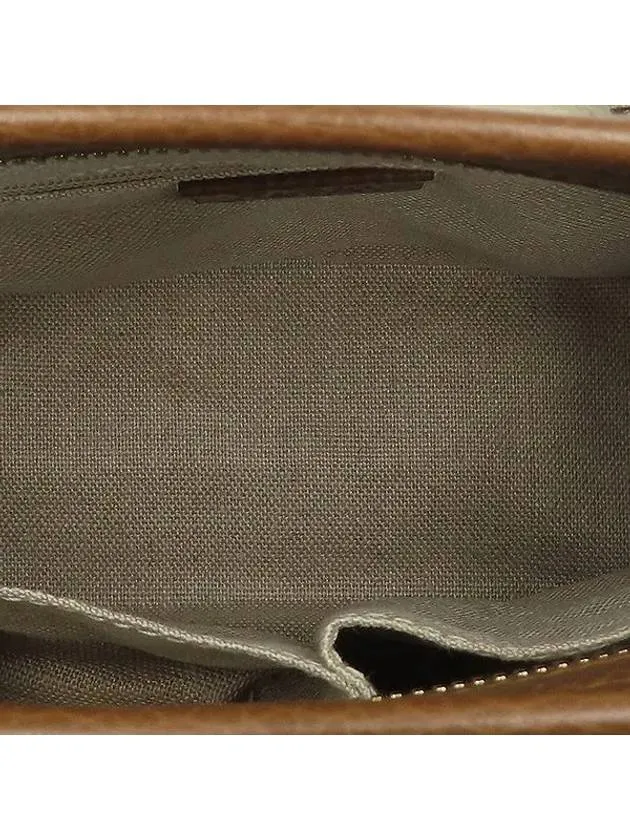 449241 GG logo canvas brown leather trimming small tote bag cross strap 2WAY