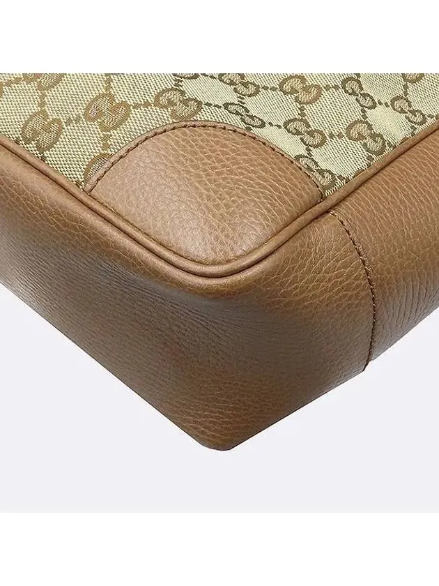 449241 GG logo canvas brown leather trimming small tote bag cross strap 2WAY