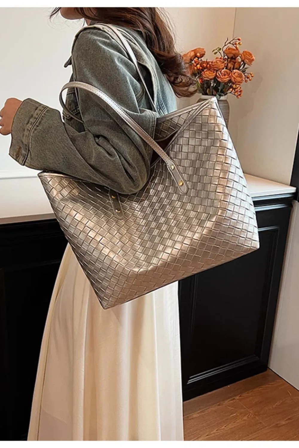 'Adeline' Woven Single Shoulder Bag（4 color）