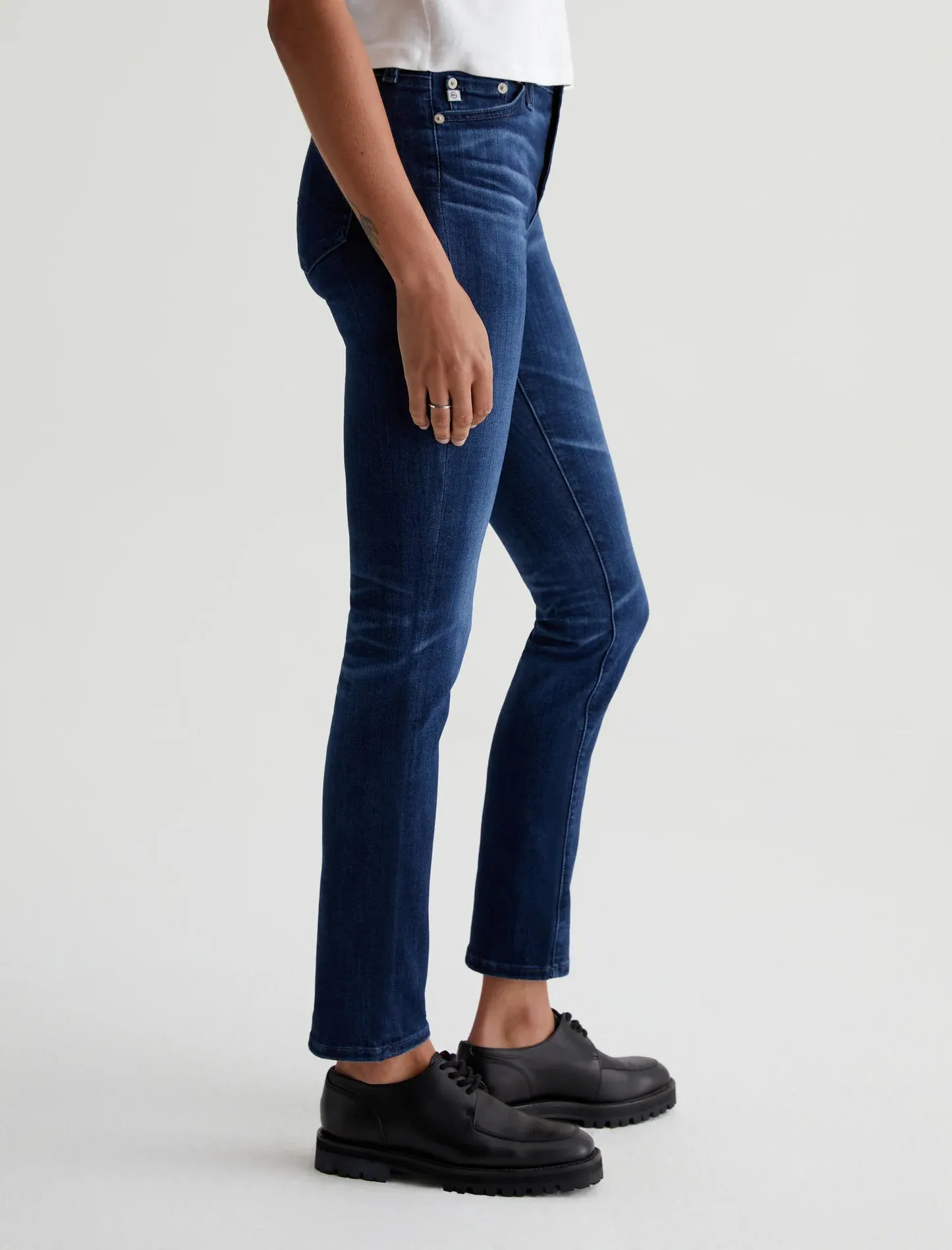 AG Mari High Rise Slim Straight Leg Denim - 5 Years Blue Essence