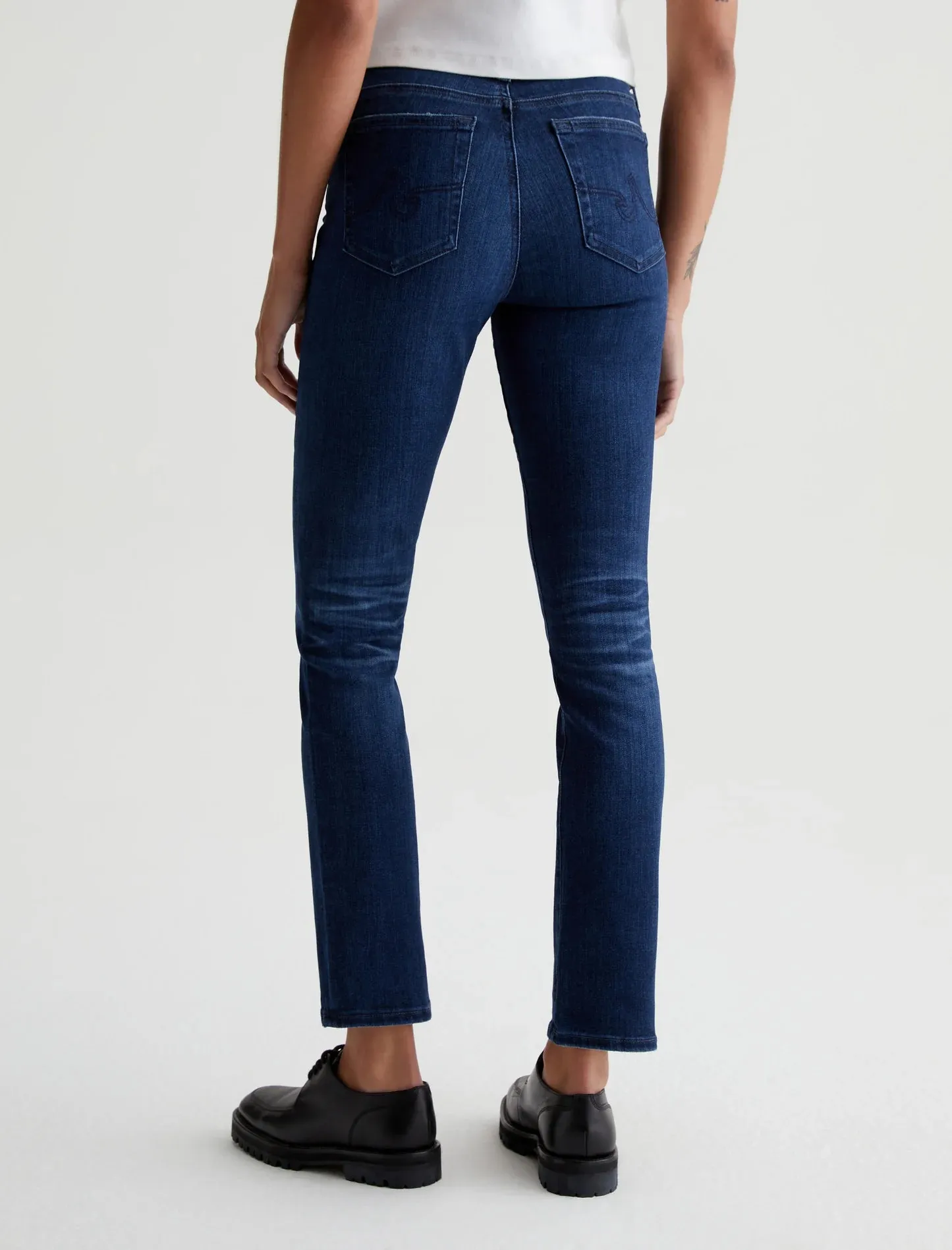 AG Mari High Rise Slim Straight Leg Denim - 5 Years Blue Essence