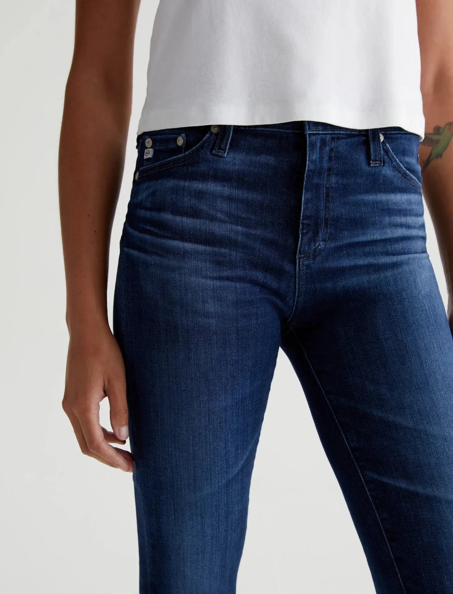 AG Mari High Rise Slim Straight Leg Denim - 5 Years Blue Essence