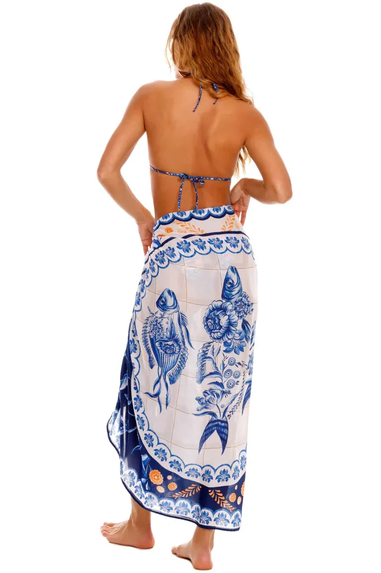 Agua Bendita Marine Azure Pareo Cover Up