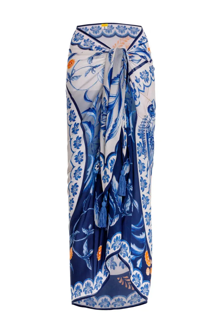 Agua Bendita Marine Azure Pareo Cover Up
