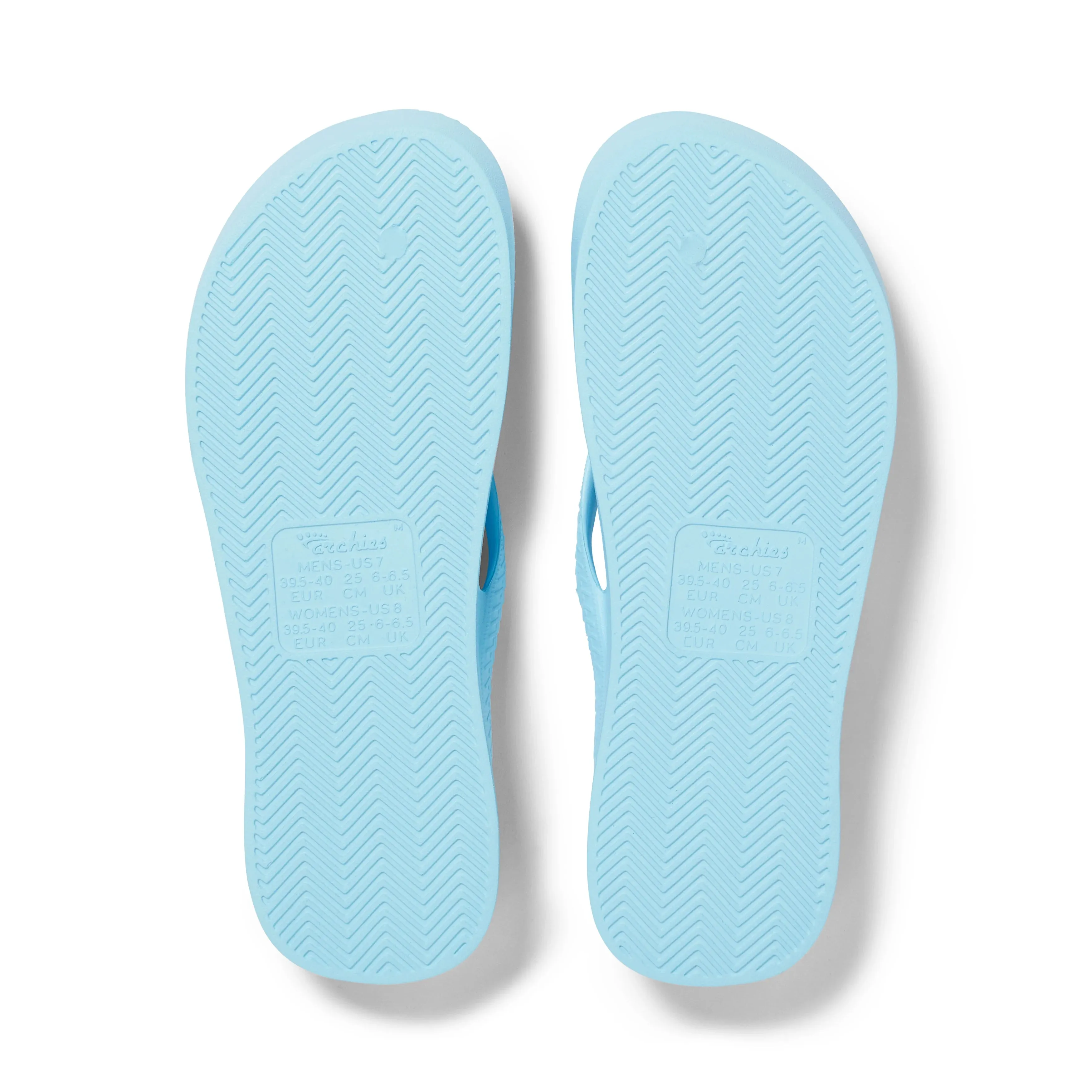 Archies Arch Support Flip Flops - Sky Blue