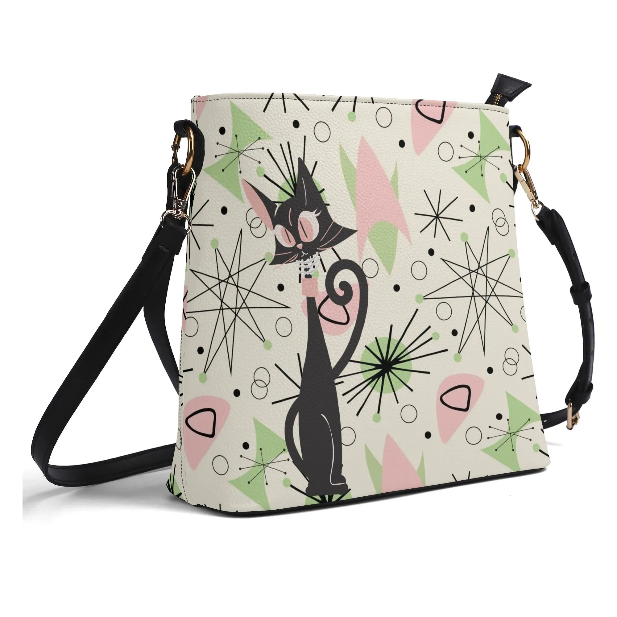 Atomic Cat Bucket Bag, Astro Atomic 50s Kitschy Style