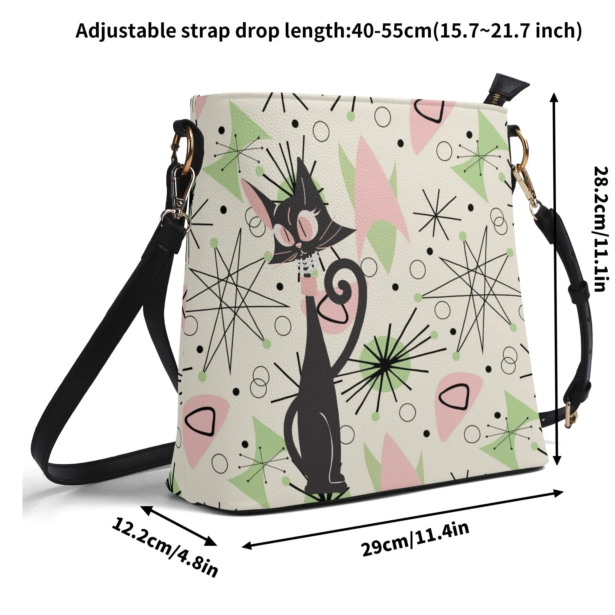 Atomic Cat Bucket Bag, Astro Atomic 50s Kitschy Style