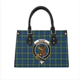 Baird Ancient Tartan Leather Bag with Family Crest