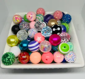 Bead Mix 20mm Scoop Rhinestone Pattern Solid Pearl Gems Pen Beading Jewelry Making Keychain Making