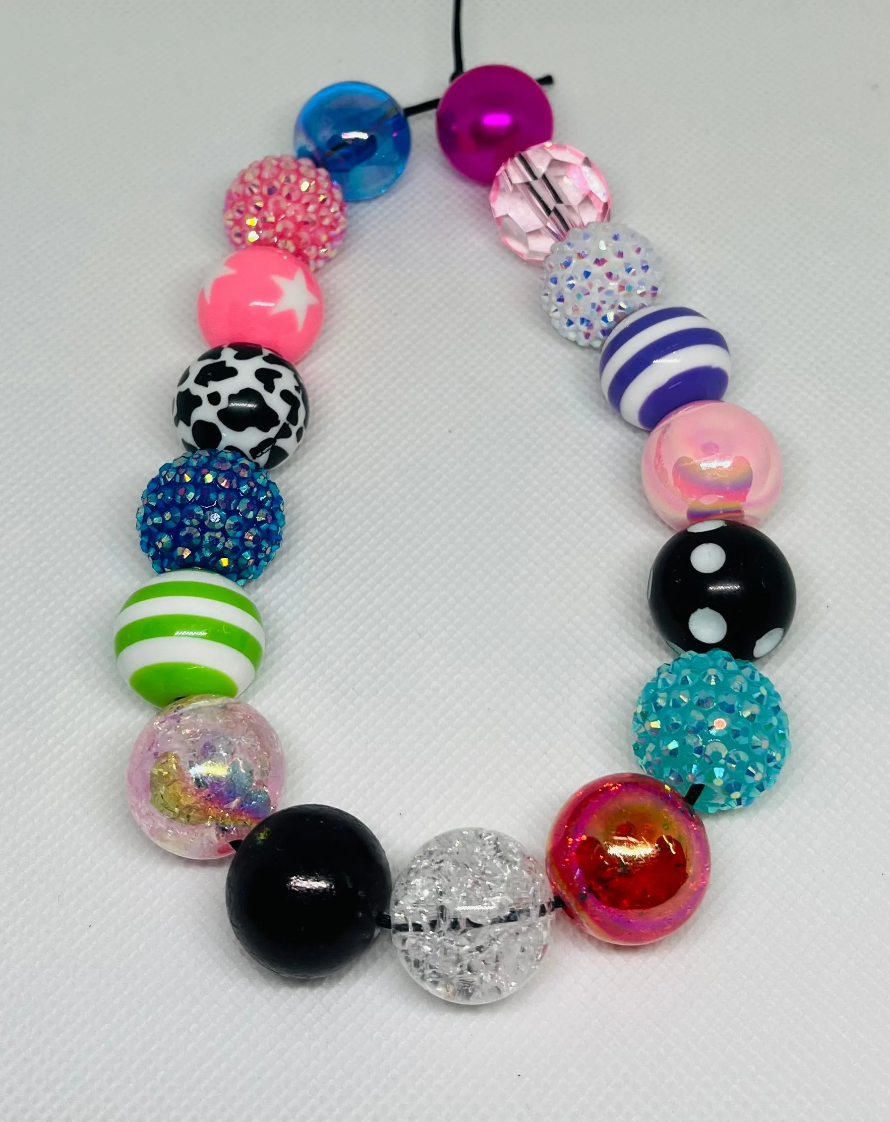 Bead Mix 20mm Scoop Rhinestone Pattern Solid Pearl Gems Pen Beading Jewelry Making Keychain Making