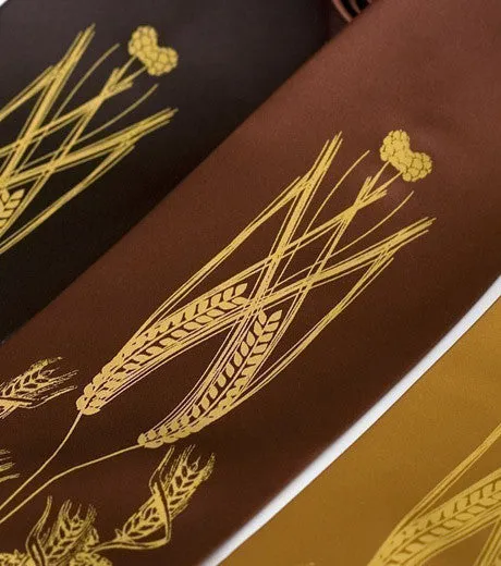 Beer Necktie. Hops & Wheat Print Tie