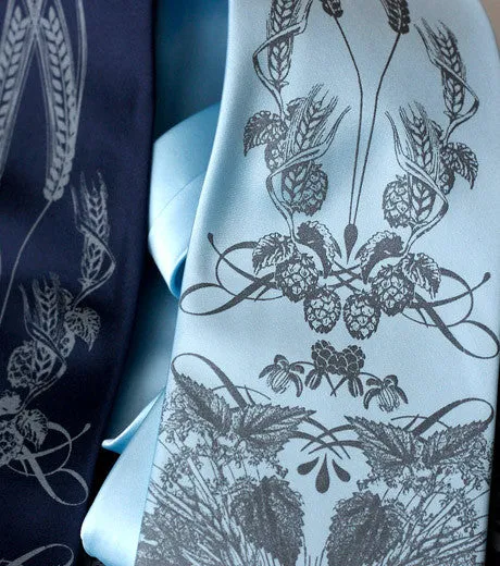 Beer Necktie. Hops & Wheat Print Tie