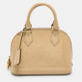 Beige Monogram Vernis Leather Alma BB Bag