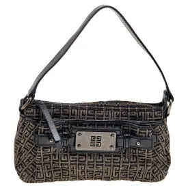 Black Monogram Canvas and Patent Leather Baguette