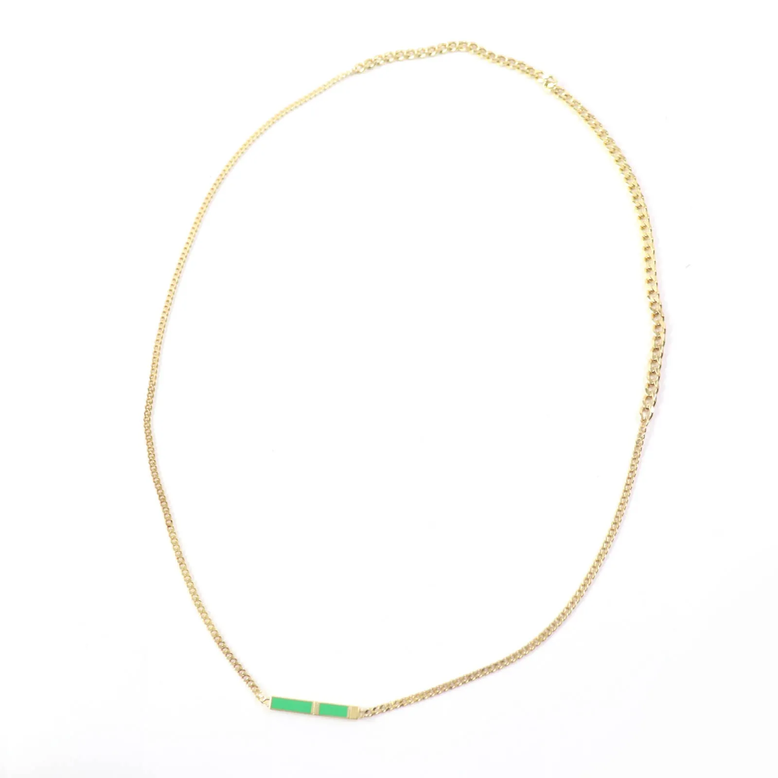 Bottega Veneta AG925 Necklace Gold Green