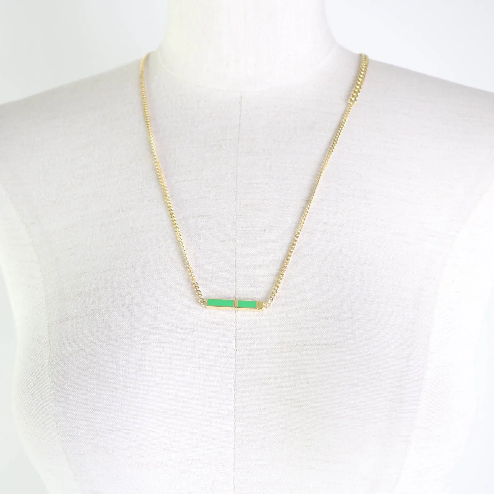 Bottega Veneta AG925 Necklace Gold Green