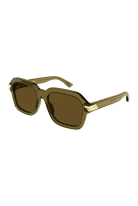 Bottega Veneta Green Sunglasses with Brown Lenses