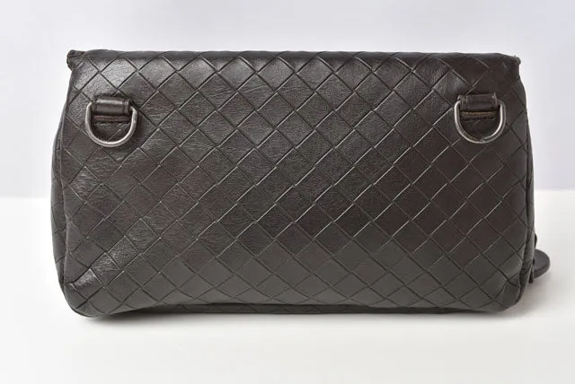 Bottega Veneta Leather Shoulder/Clutch Bag Intrecciato Mirage with Chain