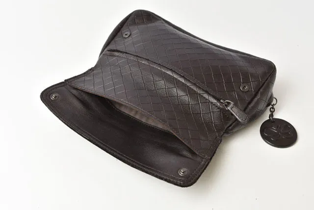 Bottega Veneta Leather Shoulder/Clutch Bag Intrecciato Mirage with Chain