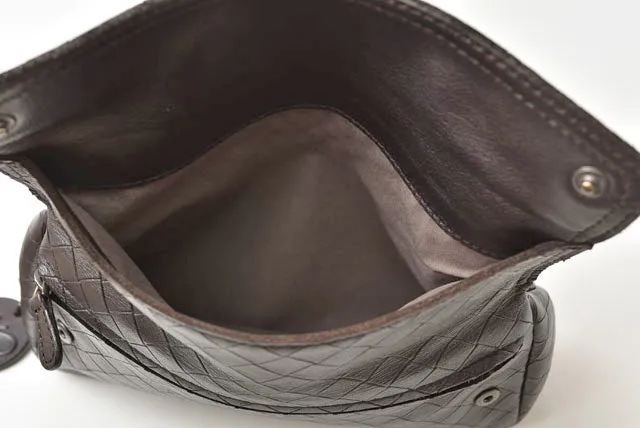 Bottega Veneta Leather Shoulder/Clutch Bag Intrecciato Mirage with Chain