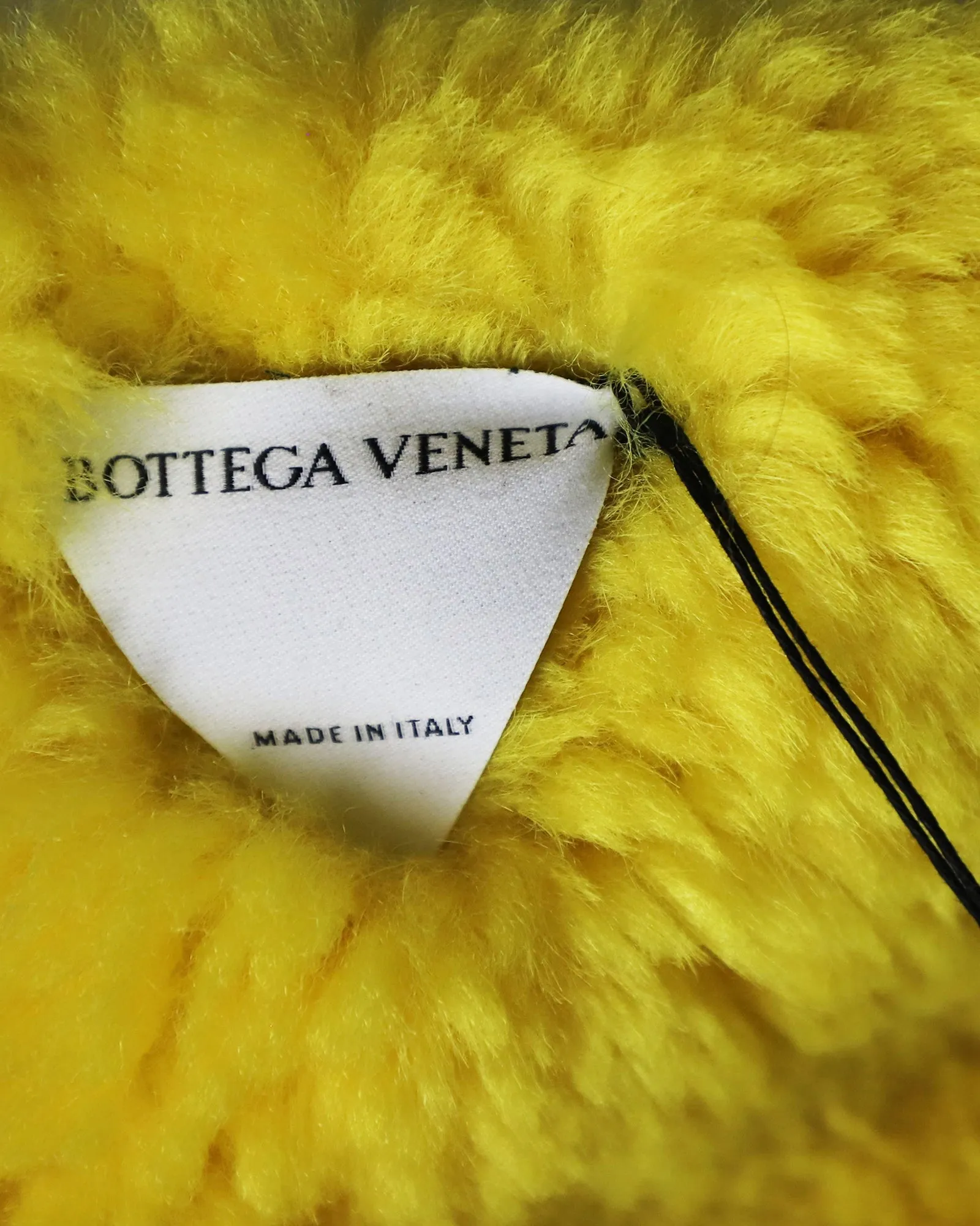 Bottega Veneta Leather-Trimmed Scarf in Yellow Shearling