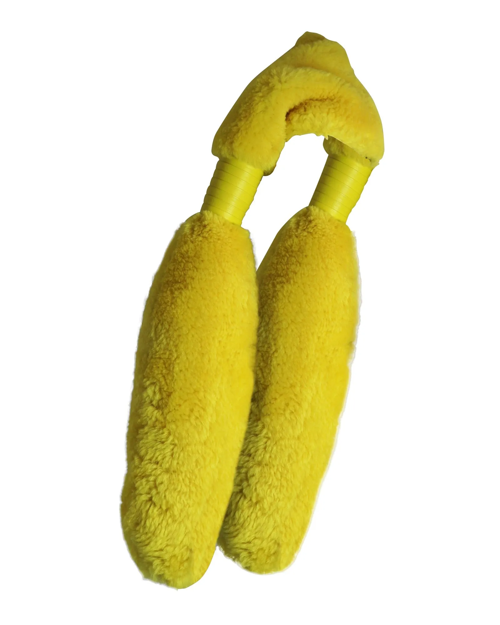 Bottega Veneta Leather-Trimmed Scarf in Yellow Shearling