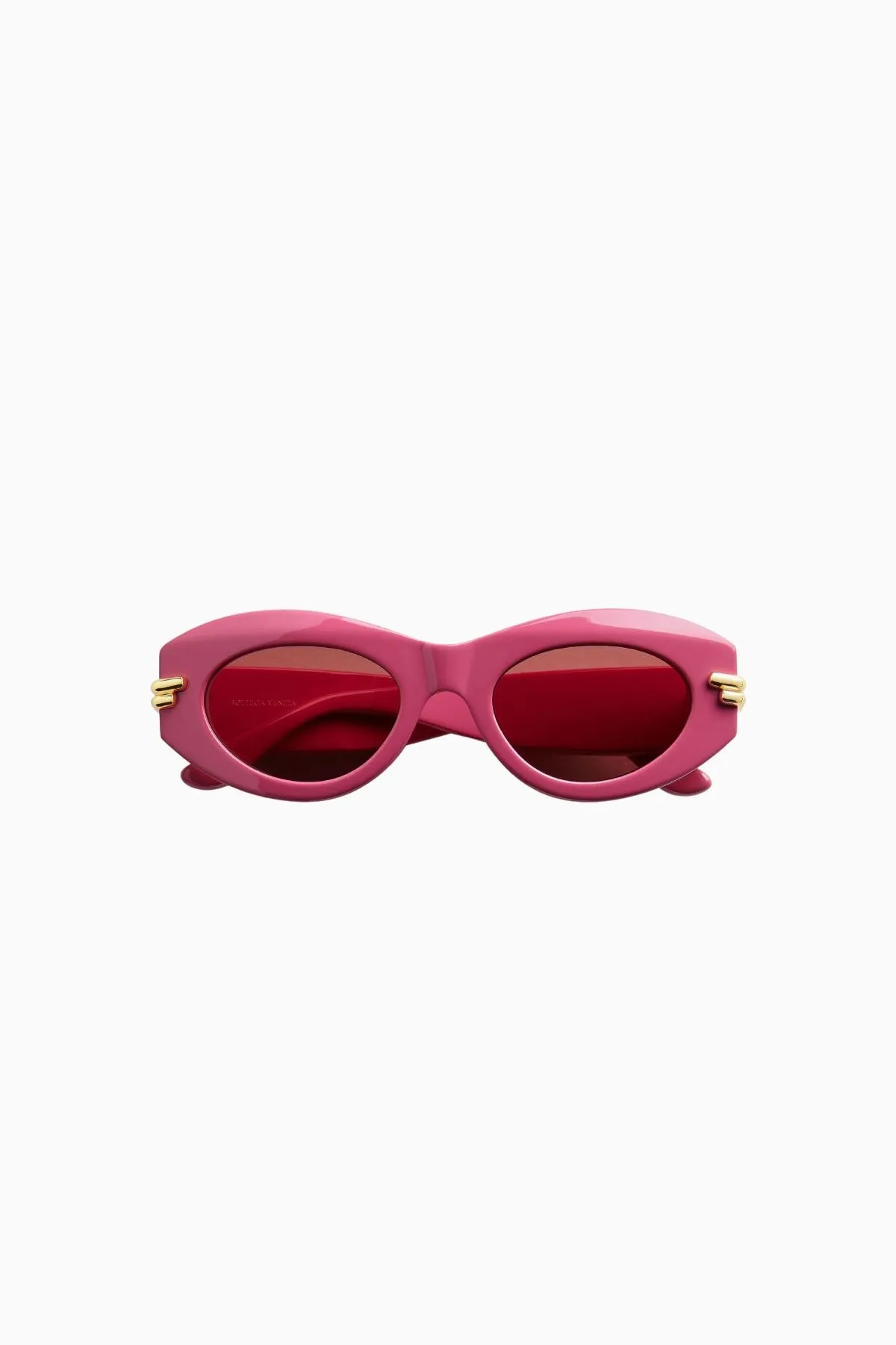 Bottega Veneta Mitre Oval Sunglasses - Fuchsia