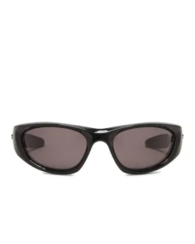 Bottega Veneta Wrap Sporty Sunglasses in Shiny Black