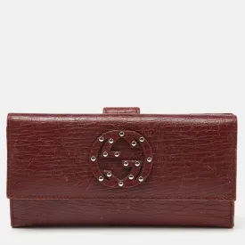 Brick Leather Soho Studded Continental Wallet