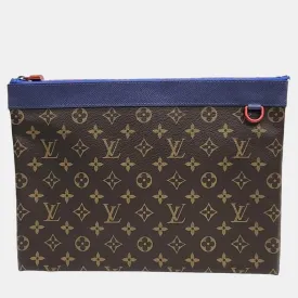 Brown/Blue Monogram Pochette Apollo Clutch
