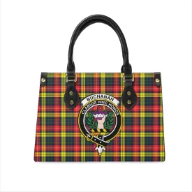 Buchanan Modern Tartan Leather Bag with Family Crest