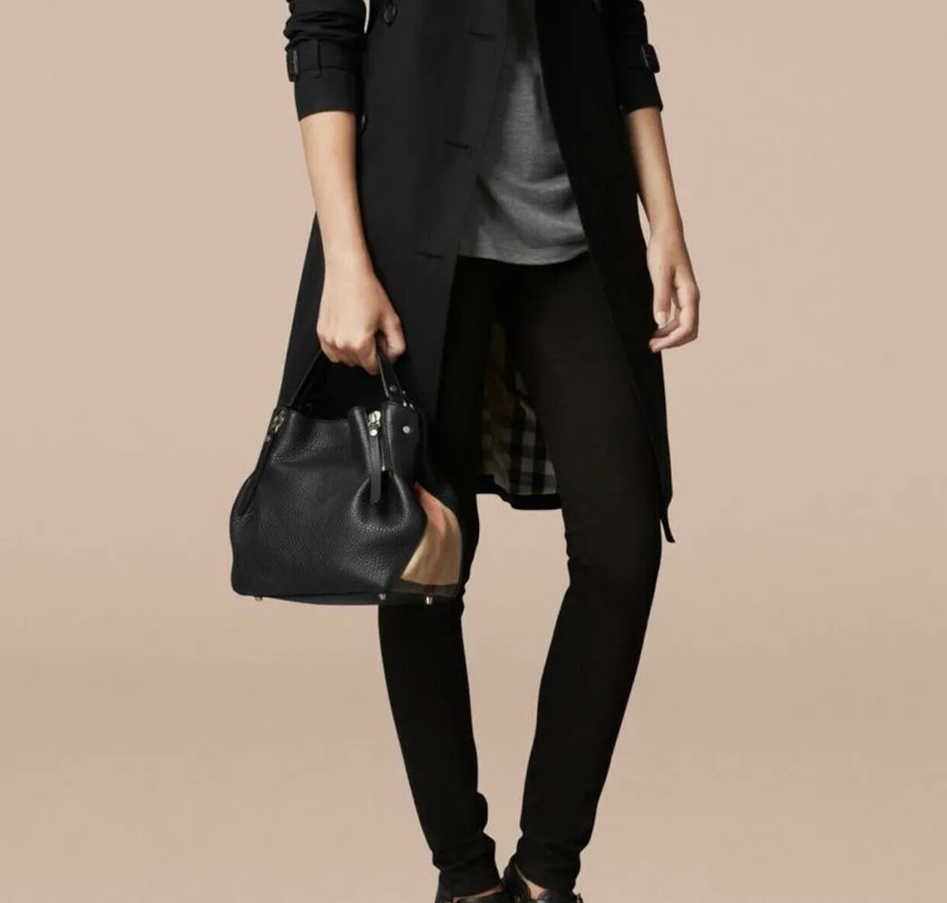 Burberry Small Maidstone Brit Grained Zipper Shoulder Bag