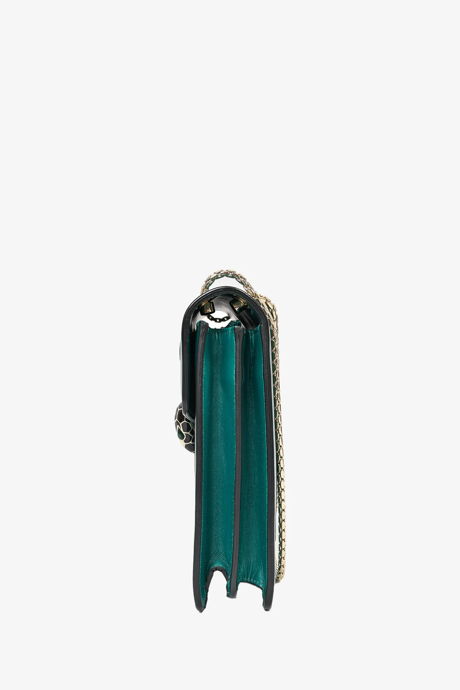 Bvlgari Green Leather Serpenti Forever Medium Shoulder Bag