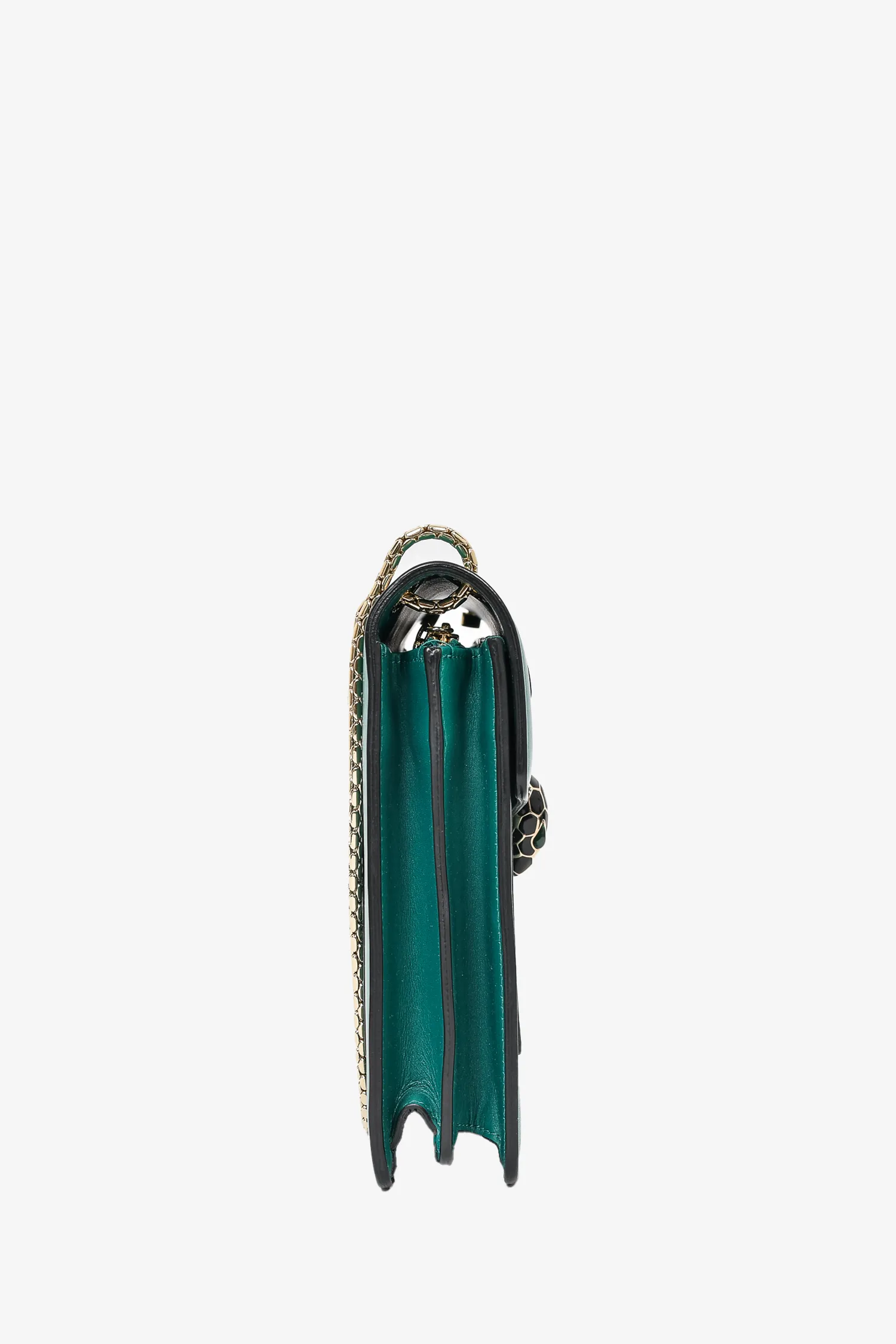 Bvlgari Green Leather Serpenti Forever Medium Shoulder Bag
