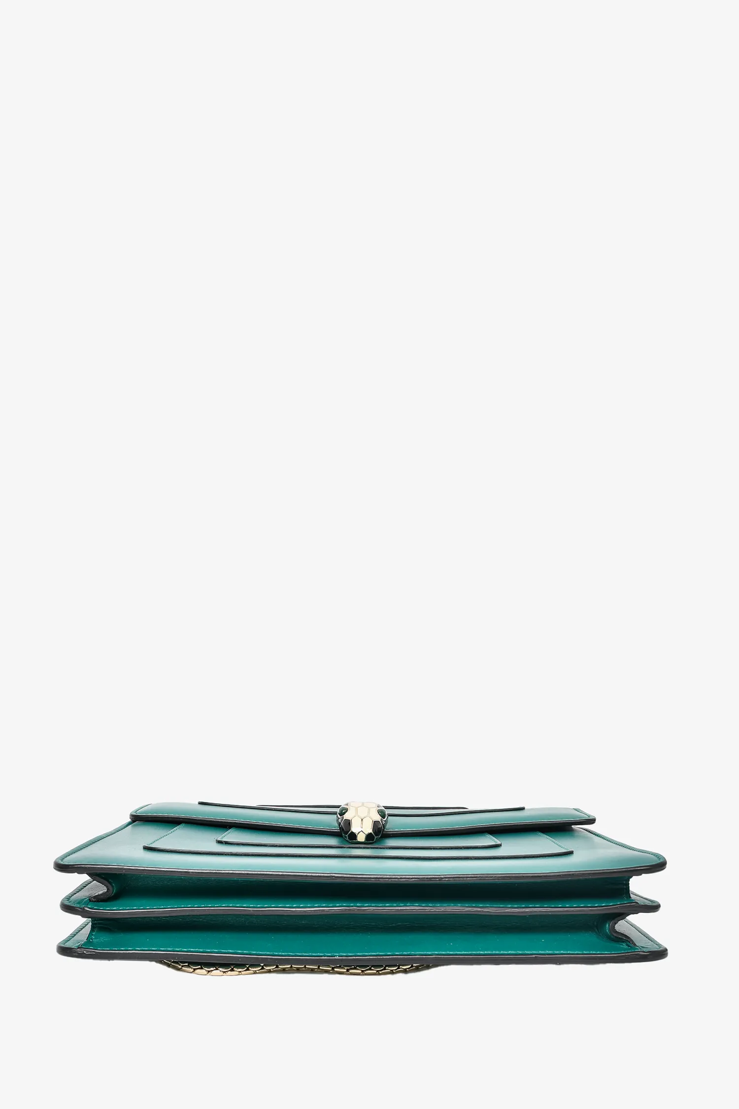 Bvlgari Green Leather Serpenti Forever Medium Shoulder Bag