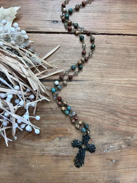 Capri Jewelry Collection - Fleur-de-lis & Multicolored Natural Stones