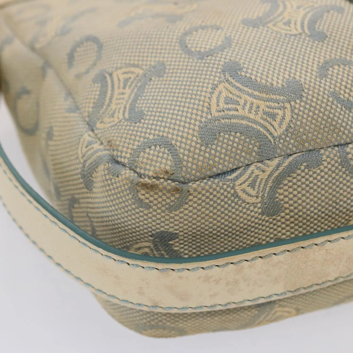 CELINE C Macadam Canvas Shoulder Bag Light Blue Auth 73243