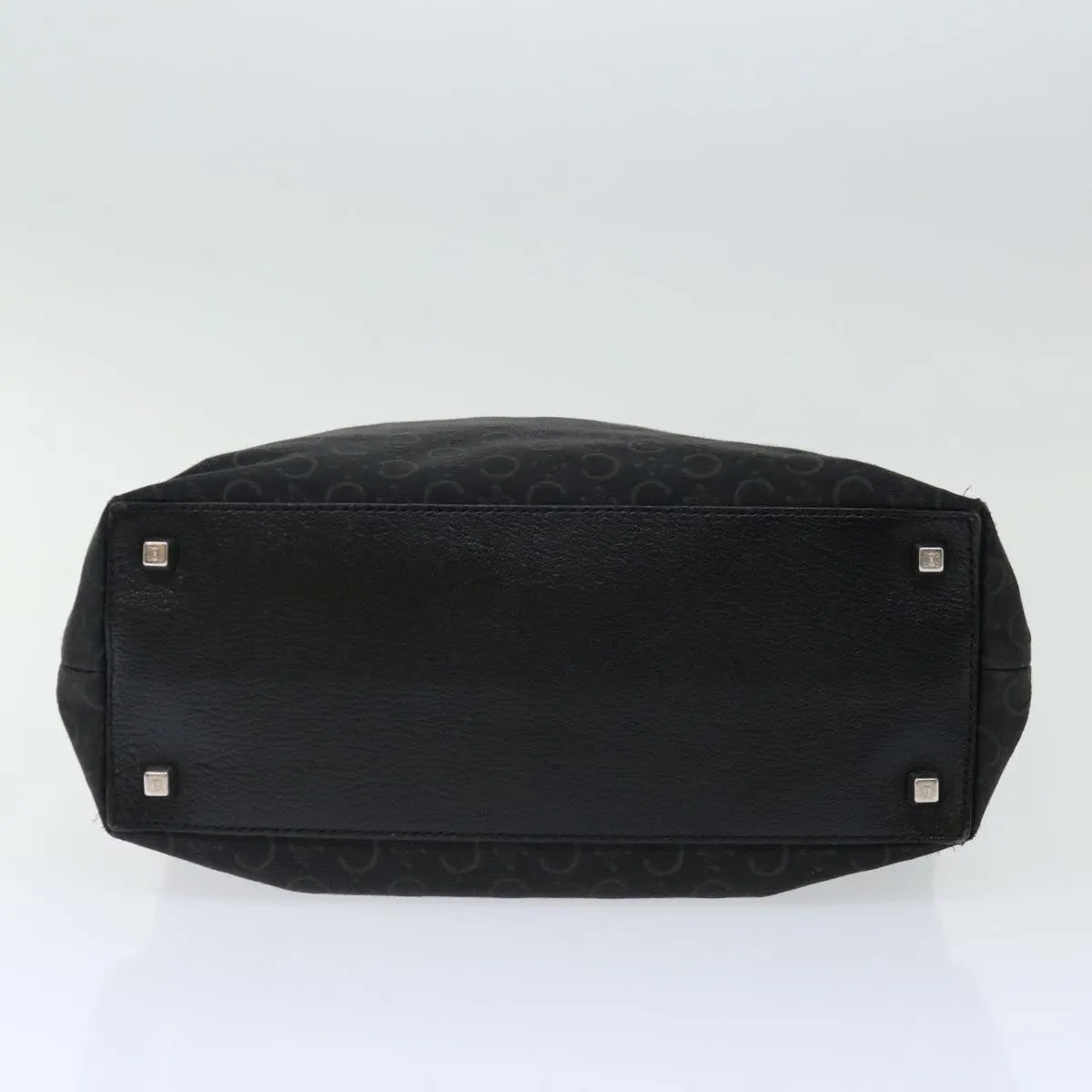 CELINE C Macadam Canvas Tote Bag Black Auth 70285