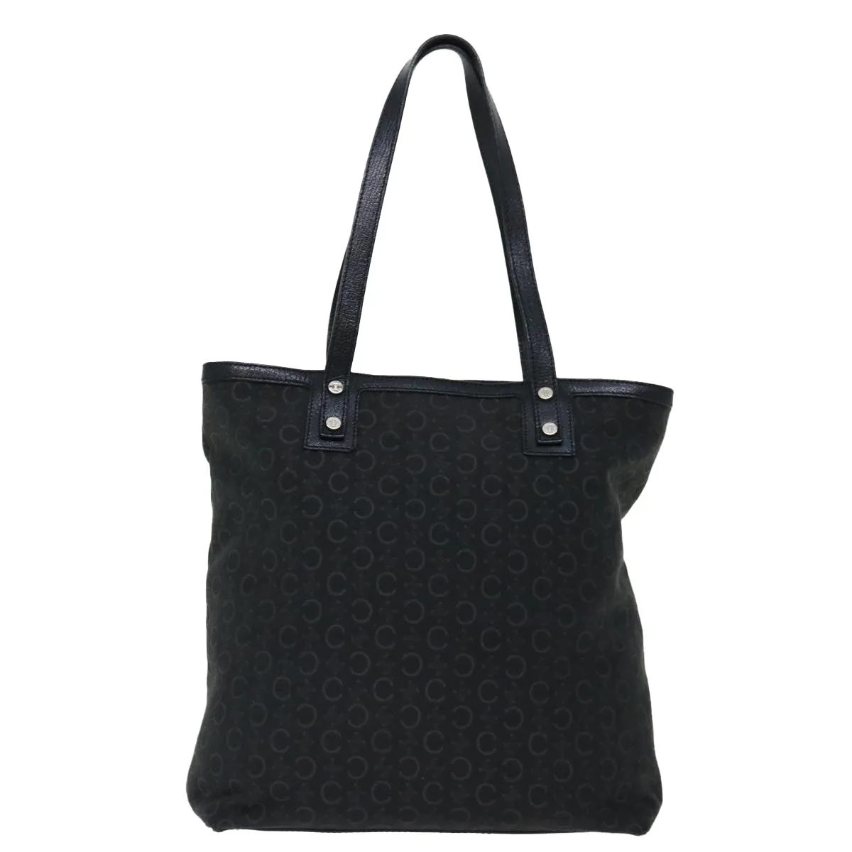 CELINE C Macadam Canvas Tote Bag Black Auth 70285