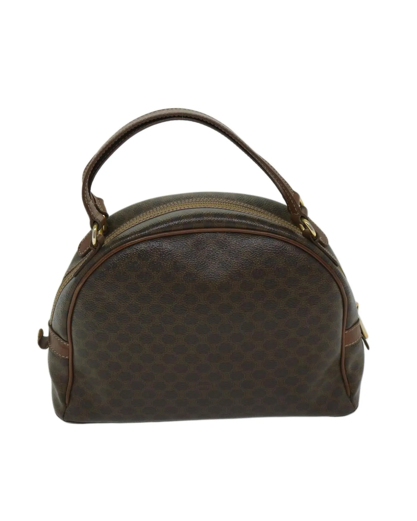 CELINE Cabas Handbag Brown Canvas and Leather